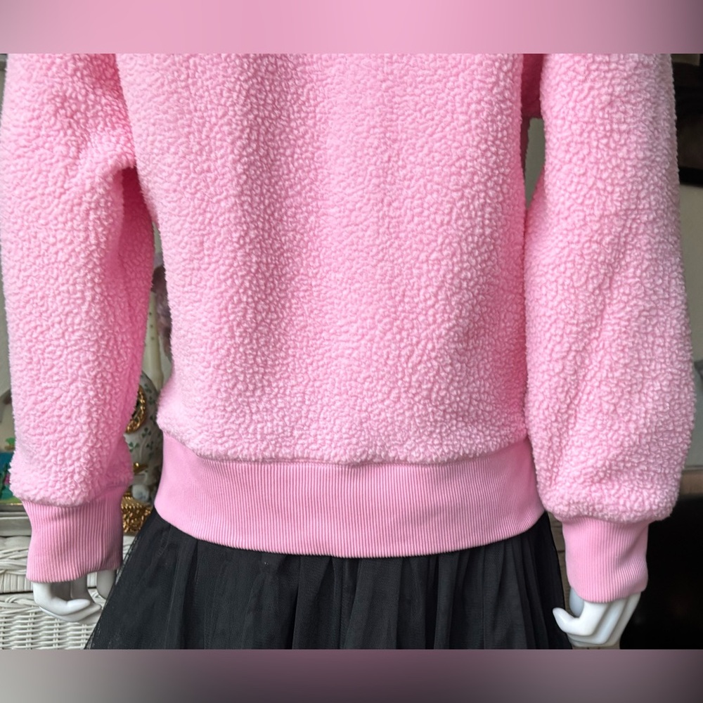 Everlane Renew Fleece Pullover Crewneck Long Sleeve Ribbed Cuffs in Pink Size XL - Picture 8 of 11